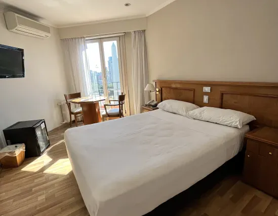 Standard room with double bed and city view